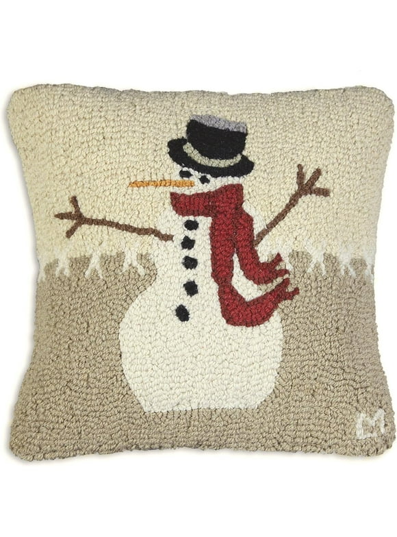 Chandler 4 Corners Wool Pillow Home Decór Artist-Designed Snowman in Stitches All Ages 1 Pack