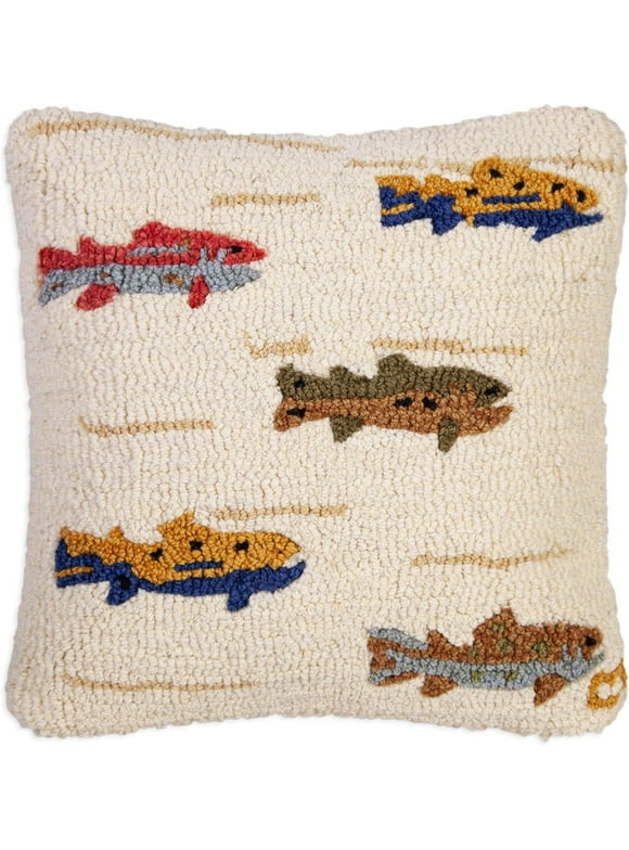 Chandler 4 Corners Wool Pillow Home Decór Artist-Designed Summer Trout All Ages 1 Pack