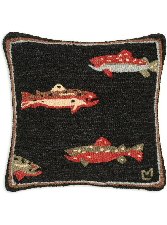 Chandler 4 Corners Wool Pillow Home Decór Artist-Designed Trout All Ages 1 Pack