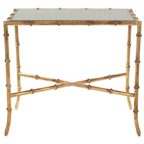 Chandler Accent Table-Color:Black/ Gold,Design:Granite Topped