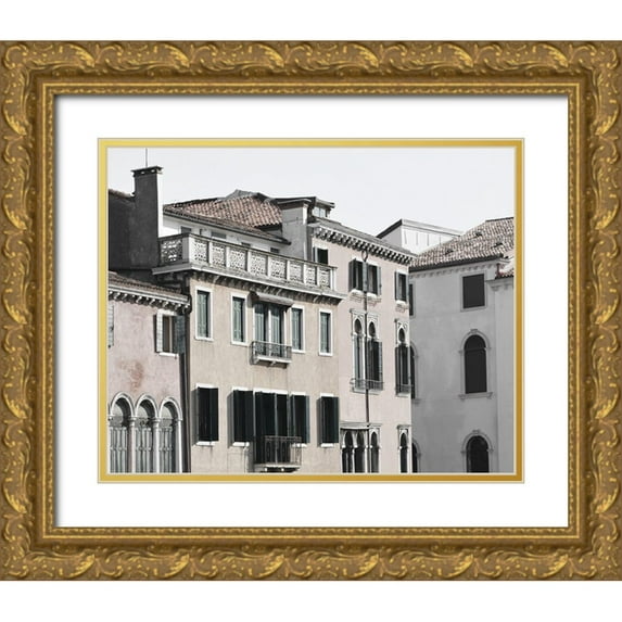 Chandler, Sharon 24x20 Gold Ornate Wood Framed with Double Matting Museum Art Print Titled - Venetian Facade Photos VIII