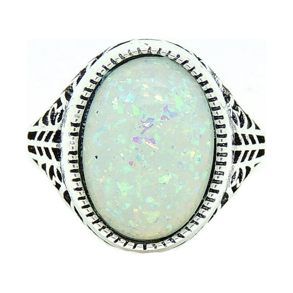 Chandler Womens Statement Ring Fire Opal Filigree Setting Ginger Lyne Collection