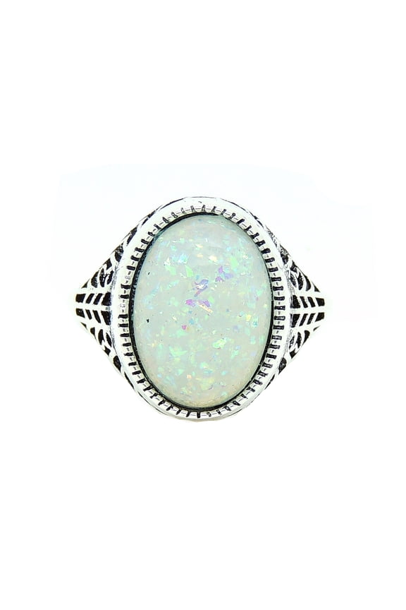 Chandler Womens Statement Ring Fire Opal Filigree Setting Ginger Lyne Collection