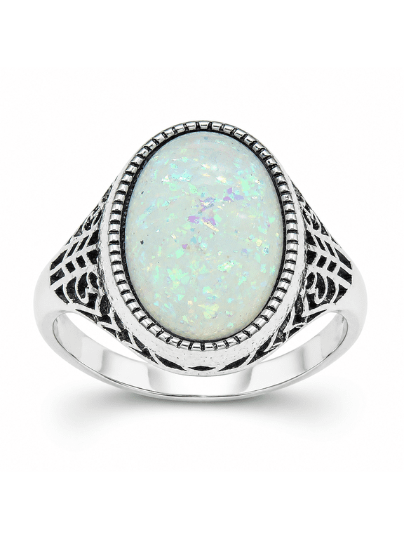 Chandler Womens Statement Ring Fire Opal Filigree Setting Ginger Lyne Collection