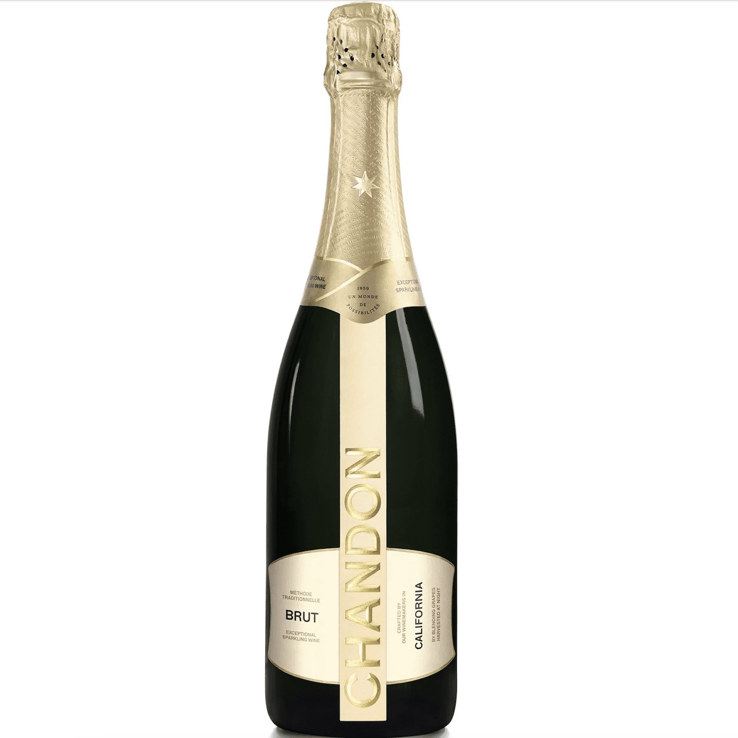 Chandon Brut Sparkling White Wine, California, 750 ml Glass Bottle, 12% ABV