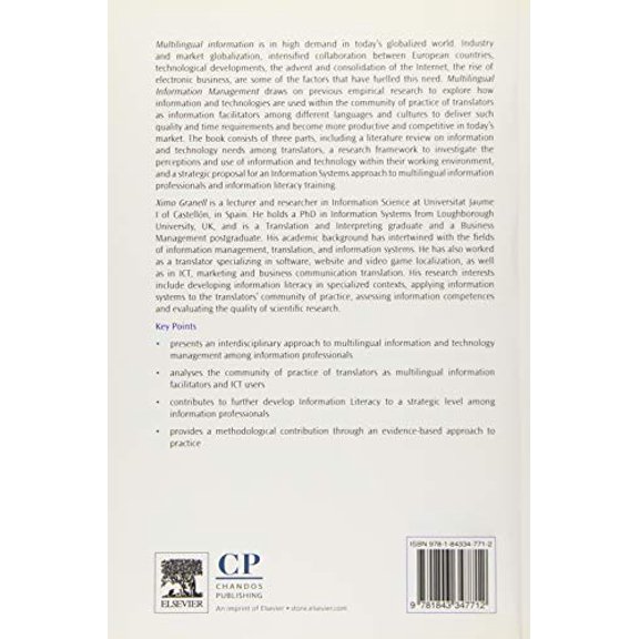 Pre-Owned Multilingual Information Management: Information, Technology and Translators (Chandos Information Professional) [Paperback] Granell, Ximo