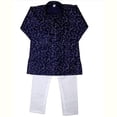 thumbnail image 1 of Chandrakala Kids 100% Cotton Kurta Pyjama Set for Boys Indian Traditional Party Wear Bollywood Style Wedding Dress, Navy Blue (KK103NAV3), 1 of 3