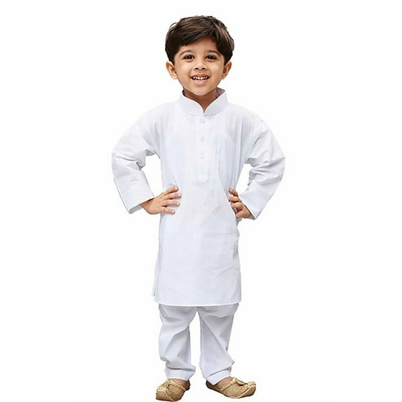 Chandrakala Kids 100% Cotton Kurta Pyjama Set for Boys Indian Traditional Party Wear Bollywood Style Wedding Dress, Red (KK101RED1)