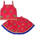 thumbnail image 1 of Chandrakala Kids Lehenga Choli Set for Girls Indian Traditional Animal Print Ethnic Wear Dress Skirt Tops-6-18 Months, Magenta (KL102MAG1), 1 of 4