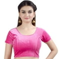 thumbnail image 1 of Chandrakala Women's Readymade Velvet Indian Ethnic Saree Blouse Crop Top Stretchable Choli-X-Large, Pink (B130PIN5), 1 of 3