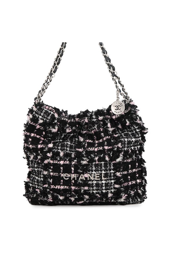 Pre-Owned Chanel Chain Shoulder Bag CHANEL22 Small Calfskin AS3260 CHANEL Black White Handbag...