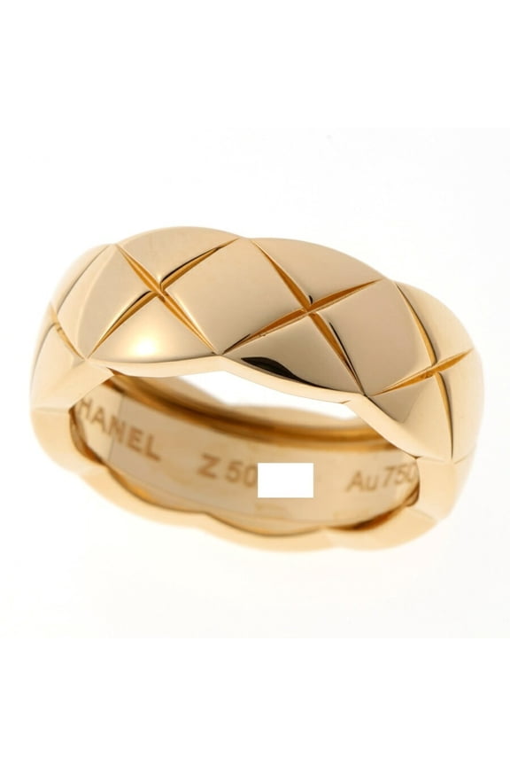 Pre-Owned Chanel Coco Crush Collection Ring, Medium Model J10571, Au750 18KYG Yellow Gold, Size...