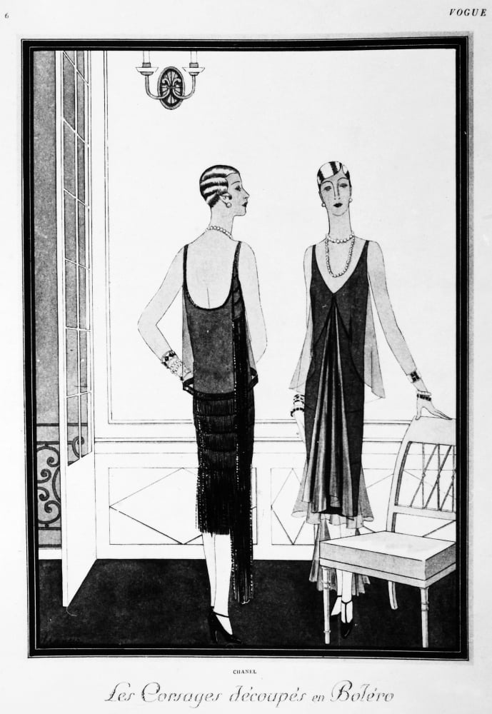 Chanel Illustration 1926 Nillustration From Vogue Magazine Of Two Robes  Designed By Coco Chanel April 1926 Poster Print by (18 x 24)