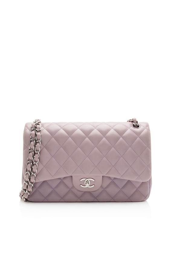 Pre-Owned Chanel Lambskin Classic Jumbo Double Flap Bag
