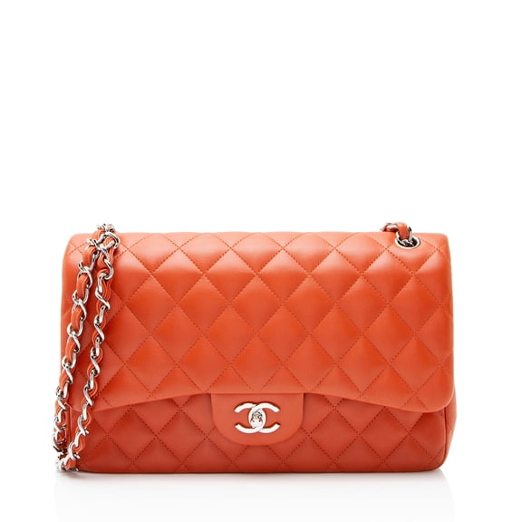 Pre-Owned Chanel Lambskin Classic Jumbo Double Flap Bag