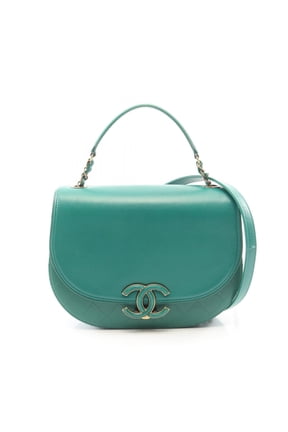 Pre-Owned Chanel Matelass 2-Way Shoulder Bag/Handbag, Leather, Women's, Green