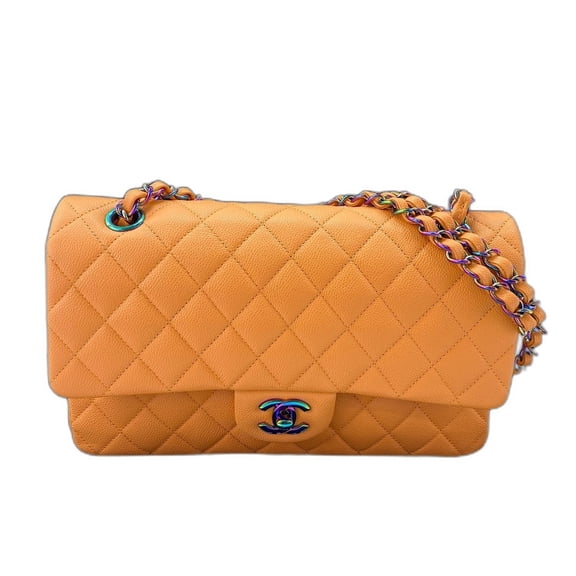 Pre-Owned Chanel Matelass 25 Double Flap Shoulder Bag, Orange