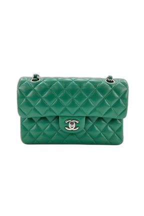 Pre-Owned Chanel Matelass Double Flap Shoulder Bag, Green