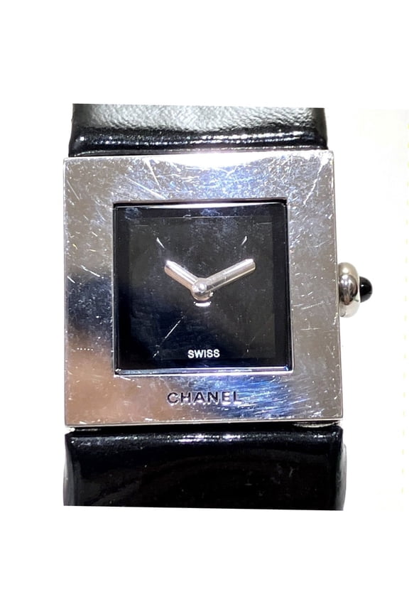 Pre-Owned Chanel Matelass Watch, Total Weight 27g, Stainless Steel, Genuine Leather Strap,...