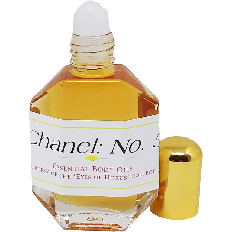 Chanel: No. 5 - Type Scented Body Oil Fragrance [Roll-On - Clear Glass -  Brown - 1/2 oz.]