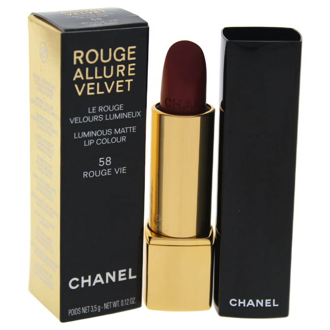 Chanel Rouge Allure Velvet Luminous Matte Lip Colour - # 58 Rouge Vie 0.12  oz Lipstick