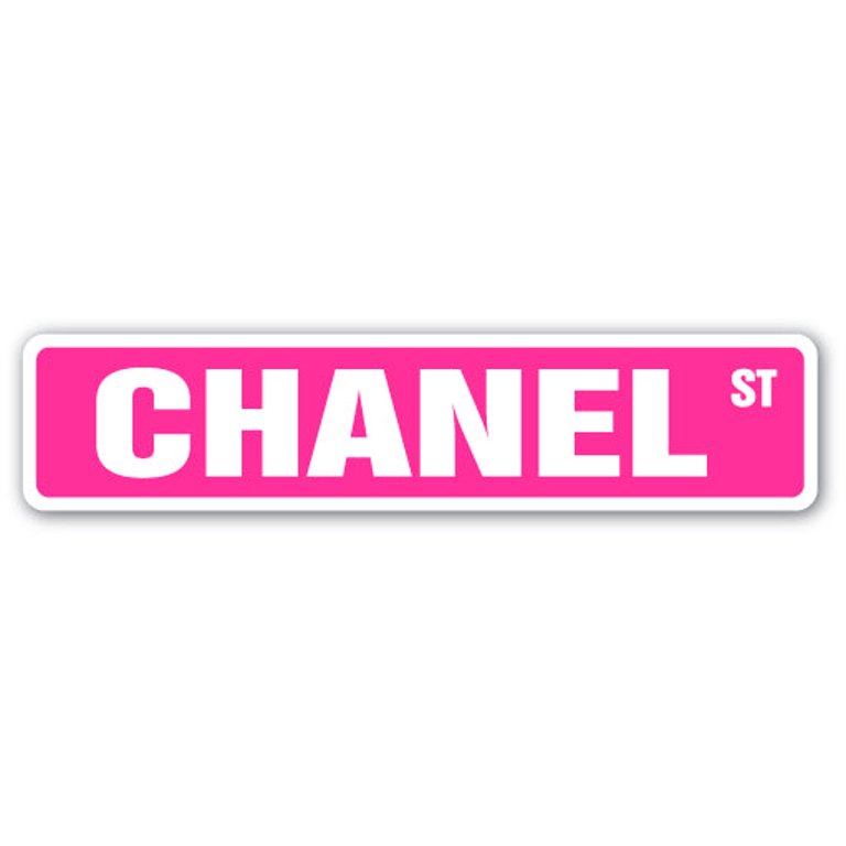 Chanel Street [3 Pack] of Vinyl Decal Stickers | 1.5 X 7 | Indoor/Outdoor  | Funny decoration for Laptop, Car, Garage , Bedroom, Offices 