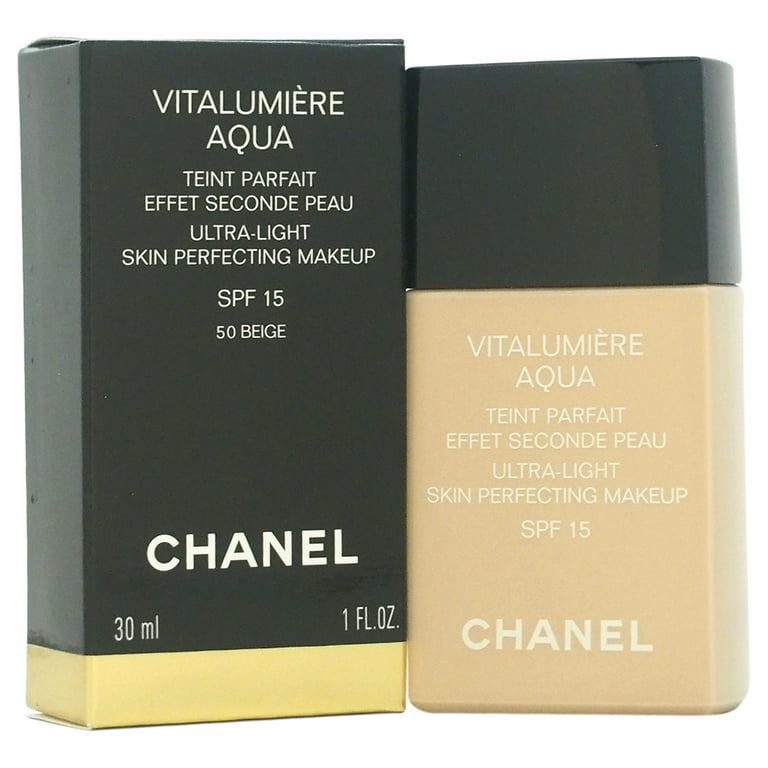 Chanel Vitalumiere Aqua Ulttra Light Skin Perfecting Makeup SPF 15 #50  Beige - 1 oz 
