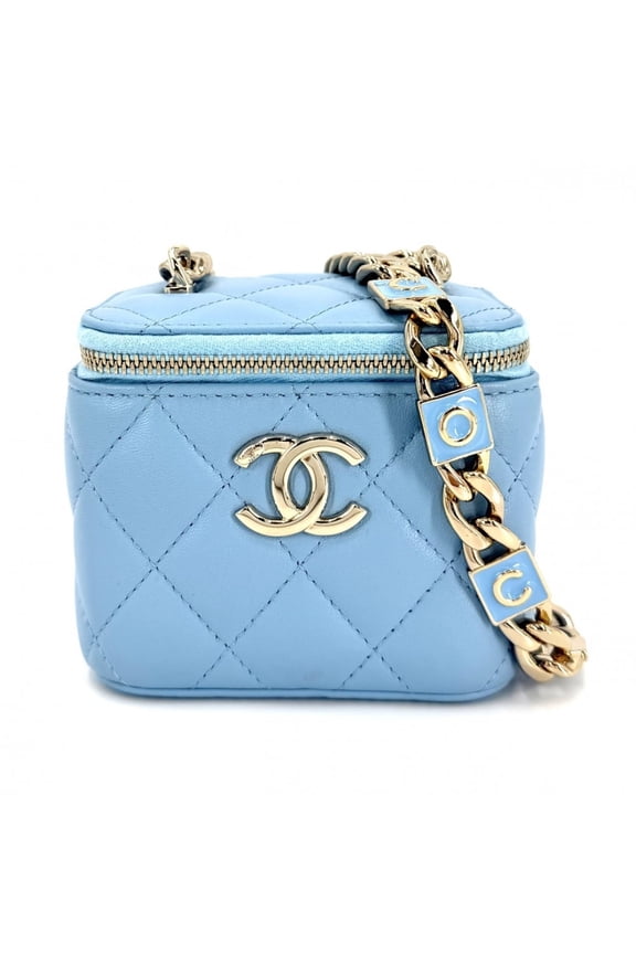 Pre-Owned Chanel Women's Matelass Mini Vanity Pouch Shoulder Bag with Chain Strap, Crossbody,...