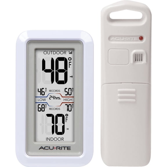 Chaney Instrument Acu-Rite Digital Thermometer With Indoor/Outdoor Sensor - Pack of 2