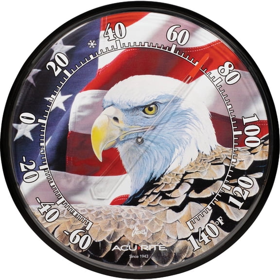 Chaney Instrument AcuRite Eagle/Flag Indoor And Outdoor Thermometer - Single Pack