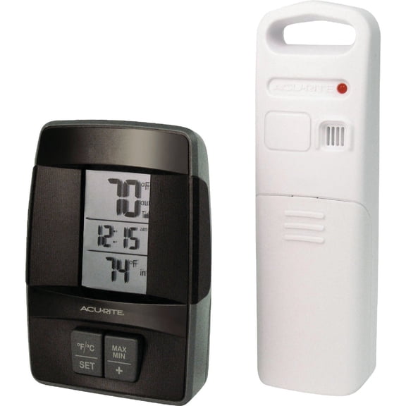 Chaney Instrument AcuRite Wireless Clock Indoor & Outdoor Thermometer - Pack of 4