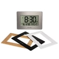 thumbnail image 1 of AcuRite Digital Wall/Tabletop Clock with Interchangeable Frames - Stainless, Bamboo, Black, and White – with Date, and Indoor Temperature (75439), 1 of 8