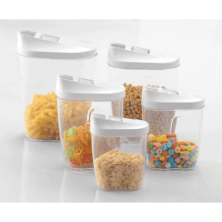 ChangM Airtight Plastic Canister with Lids Food Storage Jar Square - Storage Container with Clear Preserving Seal Wire Clip Fastening for Kitchen Canning for Cereal,Pasta,Sugar,Beans,Spice