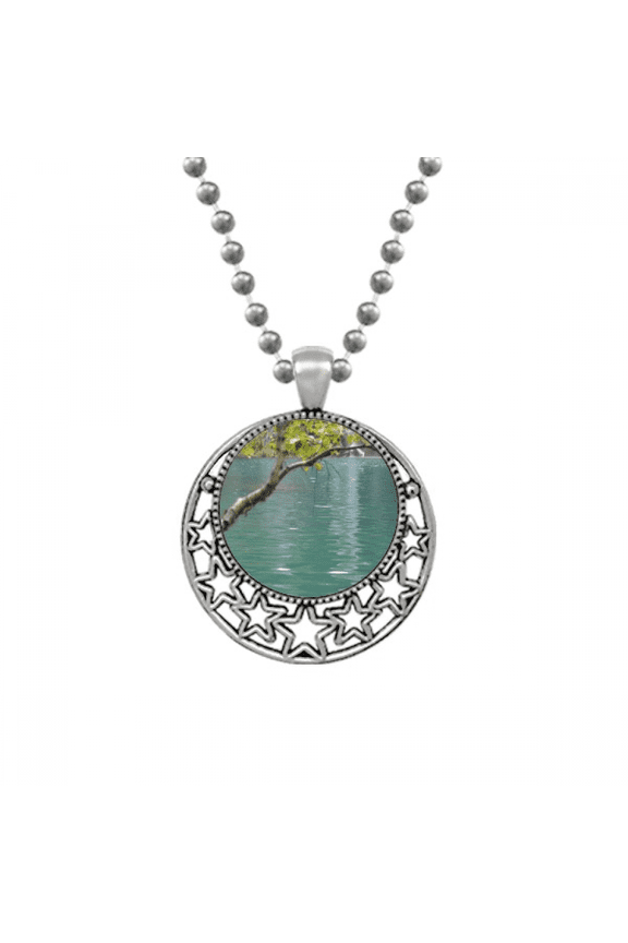 Changbai Waterfall Group Green Lake Water Necklaces Pendant Retro Moon Stars Jewelry