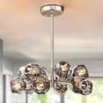 thumbnail image 1 of More Change 24" Crystal Sputnik Chandelier 12-Lights, Chrome Brushed Body, Smoke Gray Crystal Shape Modern Chandelier Ceiling Pendant Lighting Fixture for Dining Room Living Room Foyer, 1 of 6