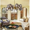 thumbnail image 1 of More Change 24" Gold Crystal Sputnik Chandelier 12-Lights, Smoke Gray Crystal Shape Modern Chandelier Ceiling Pendant Lighting Fixture for Dining Room Living Room Foyer, 1 of 5