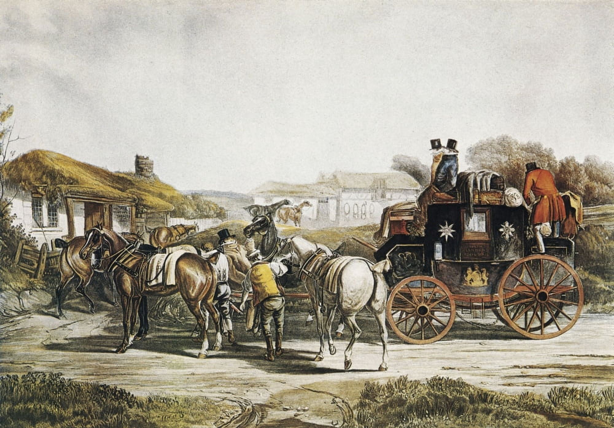 Change Of Horses In The Diligence Of South London Royal Mail Canvas Art -  (36 x 24)