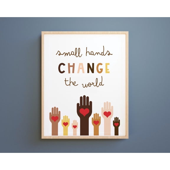 Change The World Poster, Diversity Kids And Classroom Decor