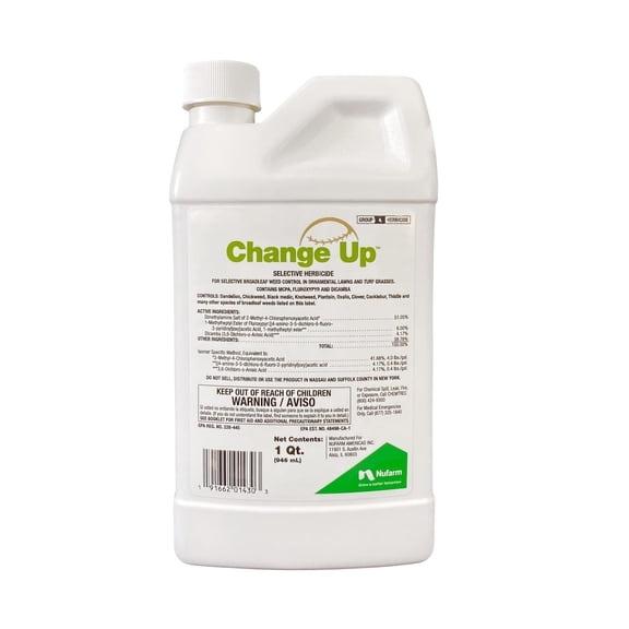 Change Up Premium Selective Herbicide - Provides Powerful Broadleaf Weed Control - 32 fl oz Bottle by NuFarm