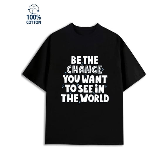 Greenink Change the World men funny humor 180G 100% Cotton black husband funny humor Unique Design Unisex Shirt Cotton tshirts Retro Unisex Shirt Cotton tshirts Vintage Unisex Shirt Graphic tshirts