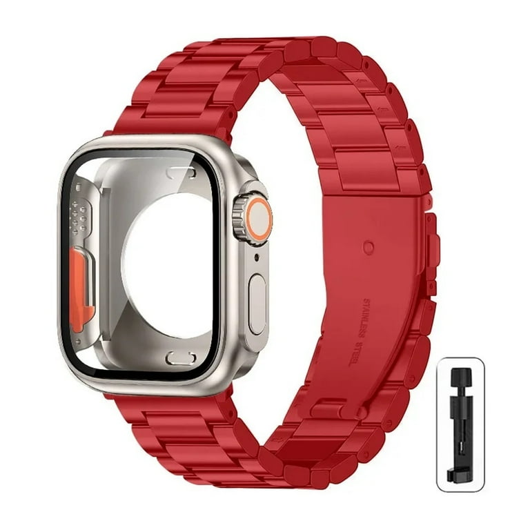 Change to Ultra Case+Band For Apple Watch 46mm 44 42mm 45mm Metal