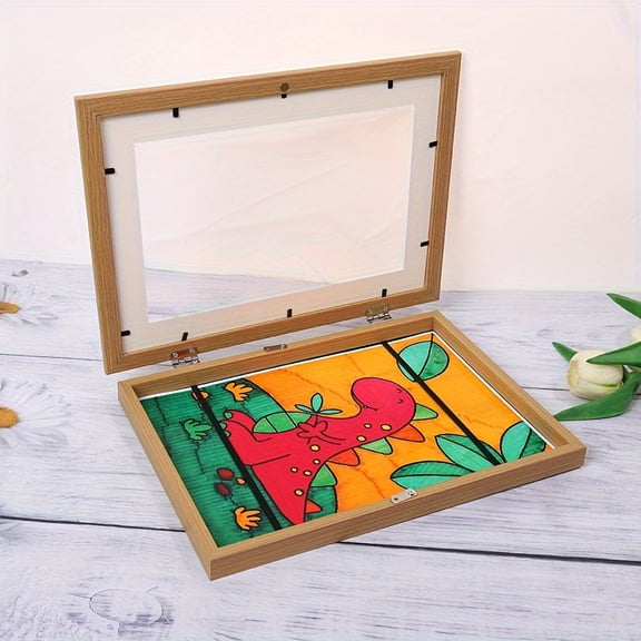 Changeable Artwork Frame, 8X10 Black Picture Frame, 8X10 In, Shadow Box Frame, Project Storage, Seasonal Rotation, Solid Build, 1 Pc
