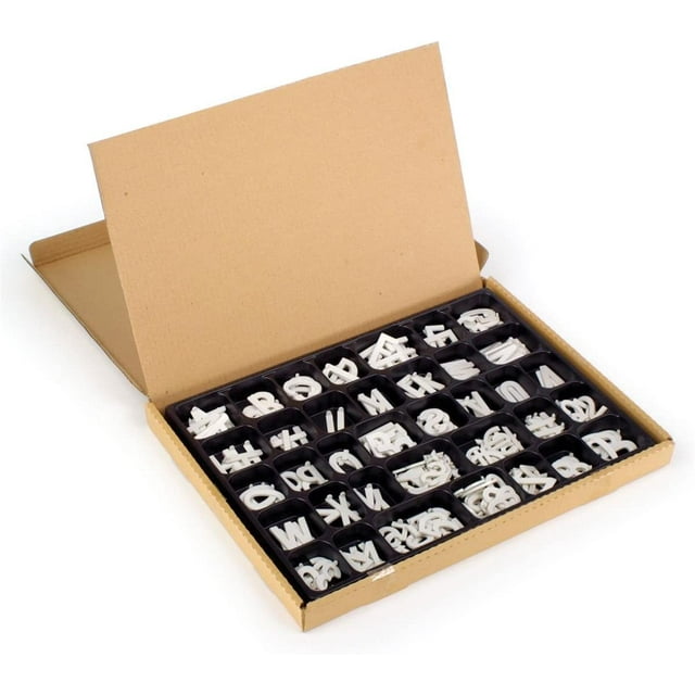 Changeable Letter Set 2” Tall White Plastic Character Kit Insert