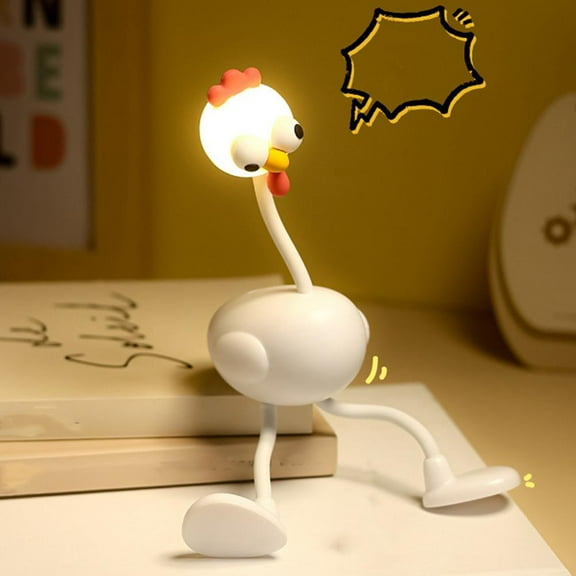 Changeable Shape Funny Chicken Night Light, DIY Poseable Night Lamp for Bedroom, Desk Decor