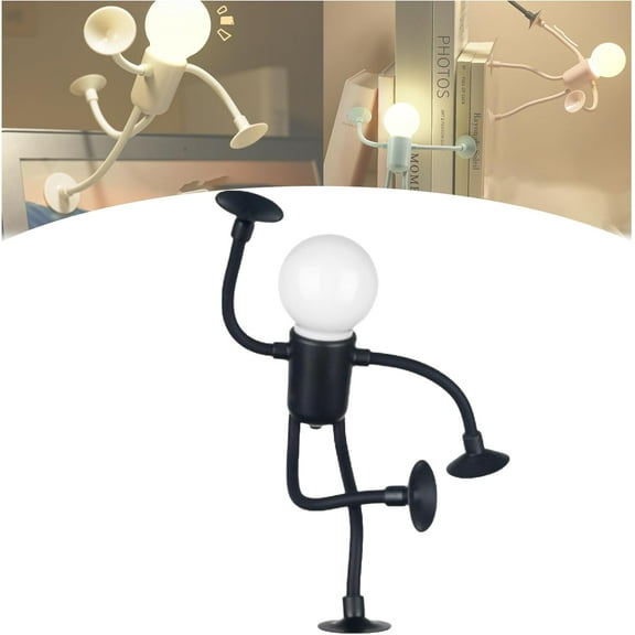 Changeable Shape Funny Sportsman Night Light, 1/2/3/4 pcs Bendable LED Bulb Mini Lamp with Suction Cup, DIY Shape Sportsman Night Light Kids Bedroom Dorm Desk Decor Gift