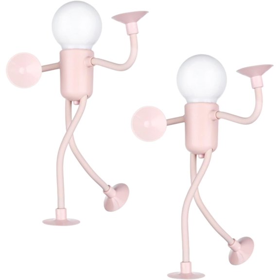Changeable Shape Funny Sportsman Night Light, DIY Bendable Mini Night Lamp with Suction Cup, Adjustable Shape Decorative Light for Bedroom Bathroom Desk and Home Decor (4 pcs)
