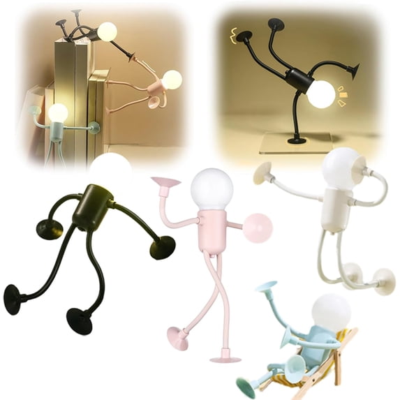 Changeable Shape Funny Sportsman Night Light, DIY Shape Christmas Decoration Night Lights, Indoor Christmas Decorations for Adults, Boys, Girls Room Christmas Decoration Night Lights (Black)