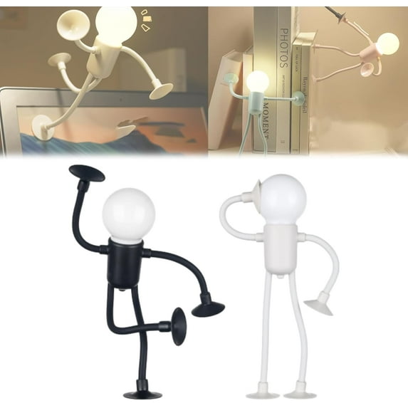 Changeable Shape Funny Sportsman Night Light, Flexible Funny Sportsman LED Lamp for Bedroom, Kids Room, Dorm, Portable Creative Decor Light (2pcs-B)