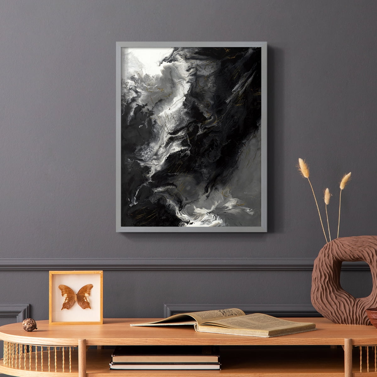 Changes Framed Print in Gray Solid Wood Framed Print No Nail Hanging