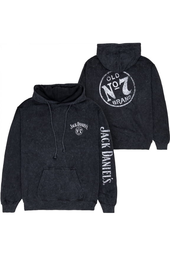 Changes Jack Daniel's No. 7 Mineral Wash Front and Back Print Pull-Over Hoodie XLarge